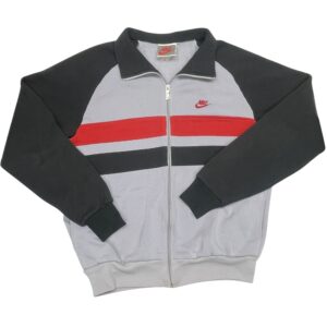 Rare VTG 80s Nike Full Zip Track Jacket Colorblock Gray Black Red