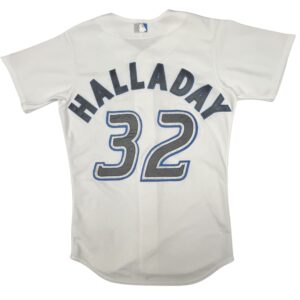Rare Y2K Halladay#32 Blue Jays Majestic Authentic(6200) MLB Jersey White Mint USA made