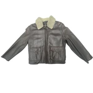 Rare BALLY Italy G1 Flight Bomber Leather Jacket Shearling Removable Liner Sz 12
