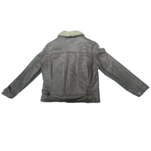 Rare BALLY Italy G1 Flight Bomber Leather Jacket Shearling Removable Liner Sz 12