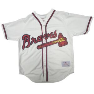 VTG 90s Atlanta Braves CCM Maska Baseball Jersey White Sewn Size M Mint
