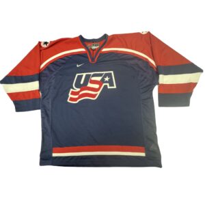 VTG 2002 Team USA Nike Olympic Hockey Jersey XXL Blue Salt Lake City Winter Game