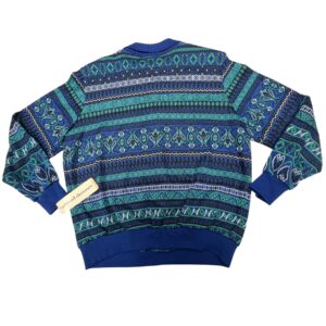 VTG Alfred Dunner Cardigan Sweater Womens M NWT Deadstock Geometric Button Front