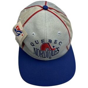 VTG 90s Quebec Nordiques The Game Snapback Hat NWT Deadstock NHL Green Underbrim