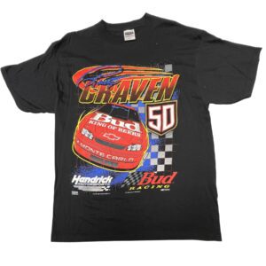 VTG 1998 Ricky Craven Budweiser NASCAR 50th T Shirt XL Tultex Hendrick Motors