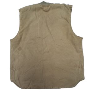 VTG 90s Carhartt V01 Duck Canvas Quilt Lined Vest Brown Workwear Grunge Large