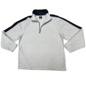 Vintage Y2K Foot Locker Quarter Zip Fleece Pullover White Navy Blue Gorpcore XL