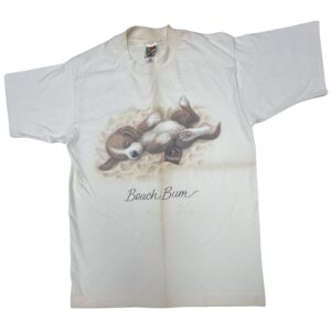 Vintage 90s Beach Bum Puppy Dog T Shirt M Fruit of the Loom Best Single Stich