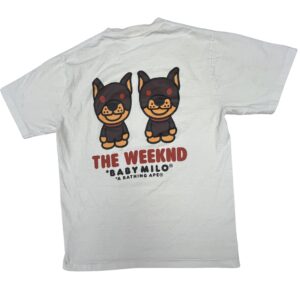 BAPE x XO The Weeknd Baby Milo T Shirt White Authentic Single Stitch Japan M