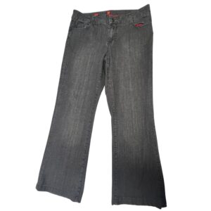 Vtg Sasson Jeans Black Gray Rhinestone Glitter Embellished Pocket