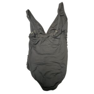 Michael Kors One Piece Swimsuit Black MK Logo Ring Shirred Tummy Control Women's