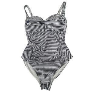 Bond-Eye Australia Striped One Piece Swimsuit US 8 AU 12 Ruched Tummy Control