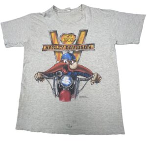 VTG 90s Harley Davidson x Looney Tunes Yosemite Sam T-shirt Wittywear Made Canada