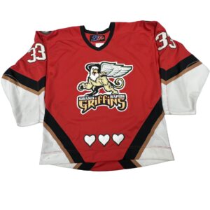 07s SP Apparel David Gove #33 Grand Rapids Griffins AHL Hockey Jersey Valentines