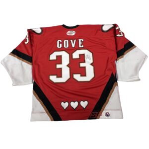 07s SP Apparel David Gove #33 Grand Rapids Griffins AHL Hockey Jersey Valentines (As-Is))