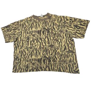 VTG 80s Rattler Ducks Unlimited Camo Shirt Tiger Stripe Made USA Hunting Boxy Fit