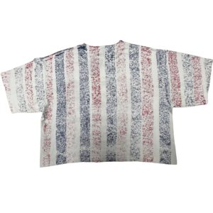 1980 Vintage USA Work Out Wear T Shirt OSFA Boxy Cropped Silver Screen Made USA
