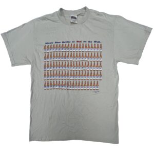 Vintage 1990s Budweiser Ninety Nine Bottles of Bud On The Wall T Shirt Beer Tee