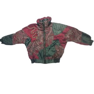 VTG 80s Innovations by Izzi Patchwork Bomber Jacket S Quilted Paisley Metallic EGYPT Made