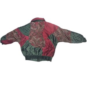 VTG 80s Innovations by Izzi Patchwork Bomber Jacket S Quilted Paisley Metallic EGYPT Made