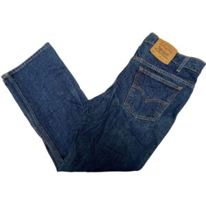 Vintage 1995 Levi's 517 Bootcut Jeans 38x30 Made USA Orange Stitch Excellent Dark Blue