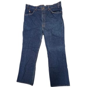 Vintage 1995 Levi's 517 Bootcut Jeans 38x30 Made USA Orange Stitch Excellent Dark Blue