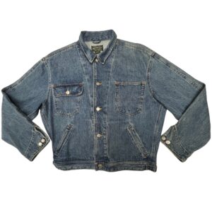 90s VTG Polo Country Ralph Lauren James American Flag Denim Jacket USA Made M