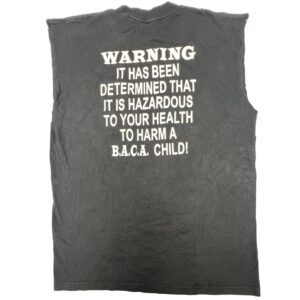 B.A.C.A. Bikers Against Child Abuse Muscle T Shirt Mens L Bayside USA Pocket Cut off