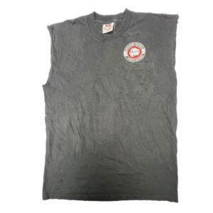 B.A.C.A. Bikers Against Child Abuse Muscle T Shirt Mens L Bayside USA Pocket Cut off