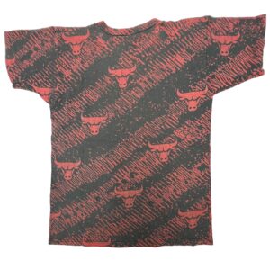 Vintage 90s Chicago Bulls Champion All Over Print T Shirt L USA Made NBA AOP