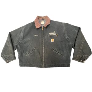 Vintage 90s Carhartt J97 BLK Detroit Jacket Blanket Lined Distressed Faded Black