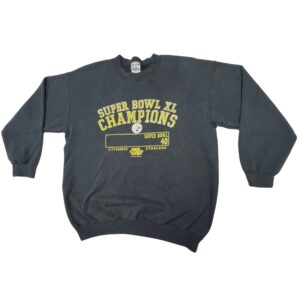 VTG 2006 Pittsburgh Steelers Super Bowl XL Champions Crewneck Sweatshirt Black L