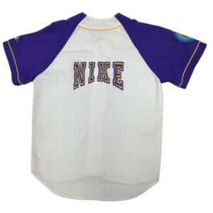 Vintage 90s Nike Silver Tag Baseball Jersey M Purple White Goddess of Victory