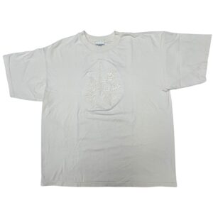 90s VTG Galligaskins Juneau Alaska T-Shirt Cream Wildflowers Embroidered Floral