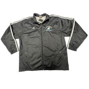NWT 00s Vintage Adidas National Windbreaker Jacket Black White 3 Stripe Y2K 2006