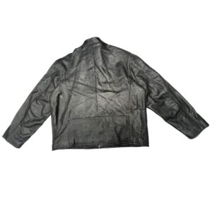 Vintage Dockers Men’s XL Black Leather Jacket Quilted Liner Bomber Moto Y2K