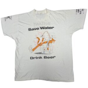 Vintage 80s Save Water Drink Beer T-Shirt Instant Asshole Single Stitch Novelty Humor