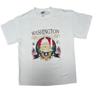 Vintage Washington DC Capitol Building T-Shirt M Eagle American Flag Graphic 00s