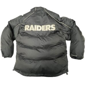 00s VTG Reebok Raiders Puffer Jacket Mens M Black NFL On Field Sideline Y2K 2005