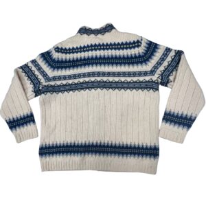VTG Lands' End Japan Market Fair Isle Wool Full Zip Sweater Youth L 14-16 Nordic