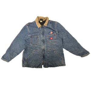 Vintage Dickies Denim Chore Coat Jacket XL Stonewash Blue Corduroy Collar Y2K