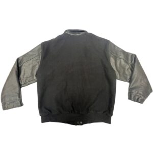 VTG North End Fleet Canada Wool Leather Varsity Jacket Men's M Black Bomber Y2K