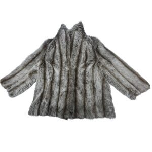 Vintage 70s 80s Faux Fur Coat Women Striped Shag Jacket Made USA Boho Glam Retro