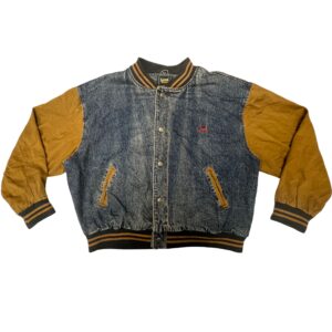 Vintage Dunbrooke Denim Varsity Jacket XXL Modine Corporate Workwear Bomber 90s