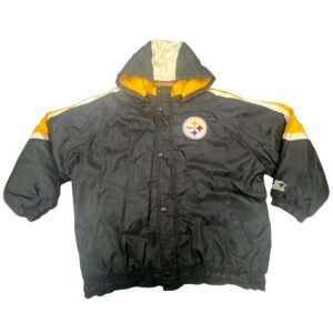 00s VTG Pittsburgh Steelers Starter Pro Line Puffer Jacket Mens XL Insulated NFL