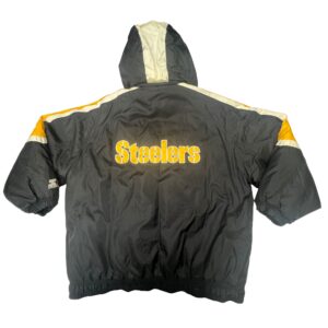 00s VTG Pittsburgh Steelers Starter Pro Line Puffer Jacket Mens XL Insulated NFL