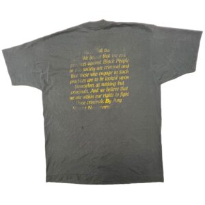 90s Vintage Malcolm X T-Shirt By Any Means Necessary Single Stitch Faded Black