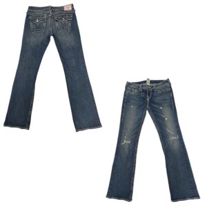True Religion Disco Becky Big T Jeans Women's 29 Crystal Button Bootcut Flare Y2K