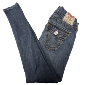 True Religion Women's 26 Skinny Jeans Blue Denim RN112790 Made in USA W08K44BCS