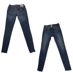 True Religion Women's 26 Skinny Jeans Blue Denim RN112790 Made in USA W08K44BCS